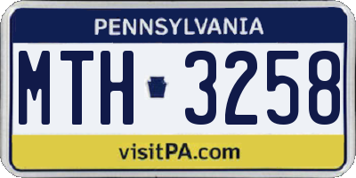 PA license plate MTH3258