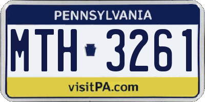 PA license plate MTH3261