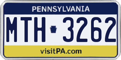PA license plate MTH3262