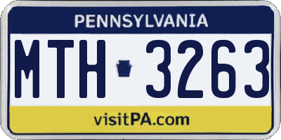 PA license plate MTH3263