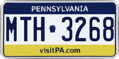 PA license plate MTH3268