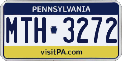 PA license plate MTH3272