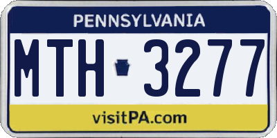 PA license plate MTH3277