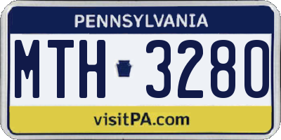 PA license plate MTH3280