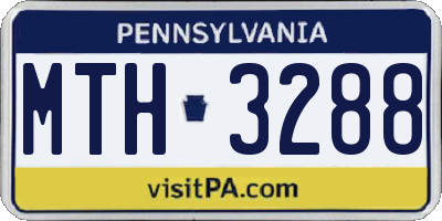 PA license plate MTH3288
