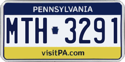 PA license plate MTH3291