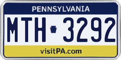 PA license plate MTH3292