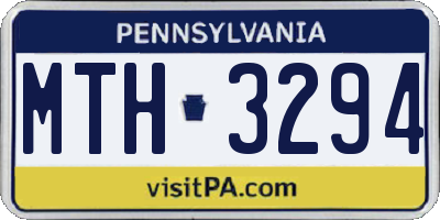 PA license plate MTH3294