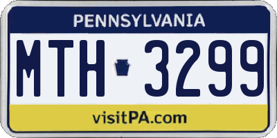 PA license plate MTH3299
