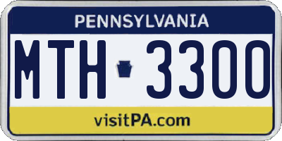 PA license plate MTH3300