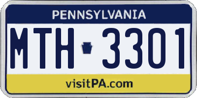 PA license plate MTH3301