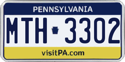 PA license plate MTH3302