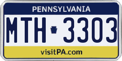 PA license plate MTH3303