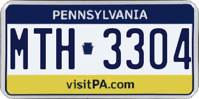 PA license plate MTH3304