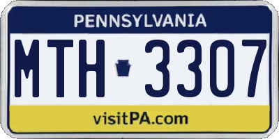 PA license plate MTH3307
