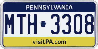 PA license plate MTH3308