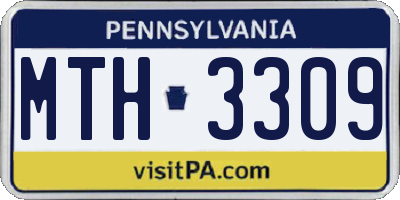 PA license plate MTH3309