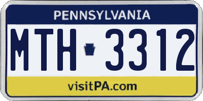 PA license plate MTH3312