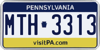 PA license plate MTH3313