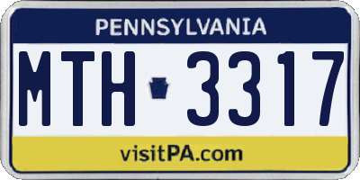 PA license plate MTH3317