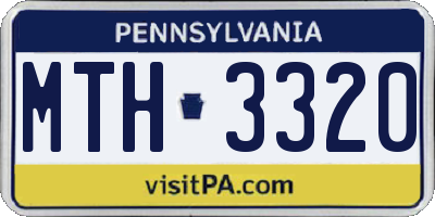 PA license plate MTH3320