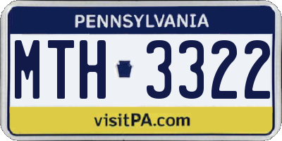PA license plate MTH3322