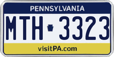 PA license plate MTH3323