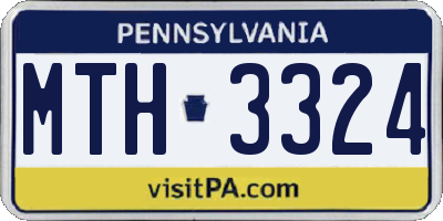 PA license plate MTH3324