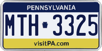 PA license plate MTH3325