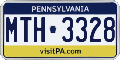 PA license plate MTH3328