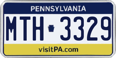 PA license plate MTH3329