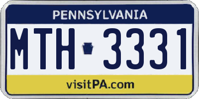 PA license plate MTH3331
