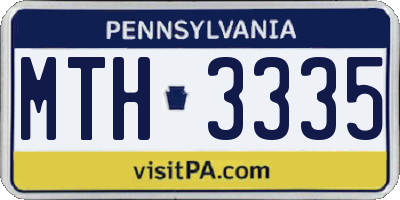 PA license plate MTH3335