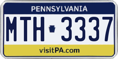 PA license plate MTH3337