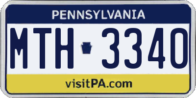 PA license plate MTH3340