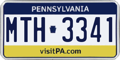 PA license plate MTH3341