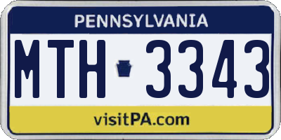 PA license plate MTH3343