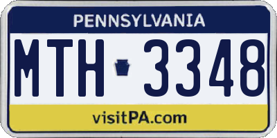 PA license plate MTH3348