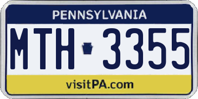 PA license plate MTH3355