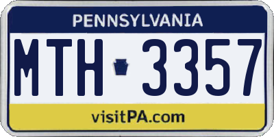 PA license plate MTH3357