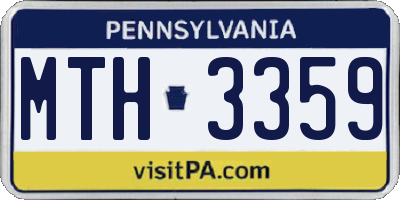 PA license plate MTH3359