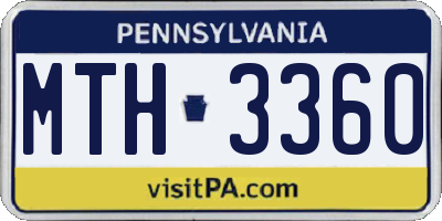 PA license plate MTH3360