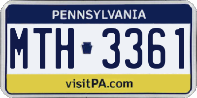 PA license plate MTH3361