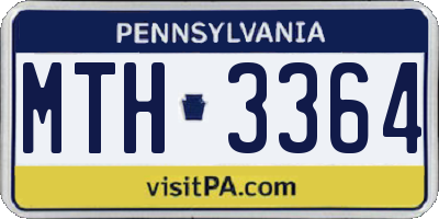 PA license plate MTH3364