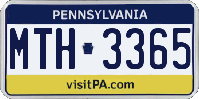 PA license plate MTH3365