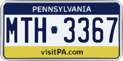 PA license plate MTH3367