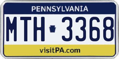 PA license plate MTH3368