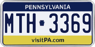 PA license plate MTH3369