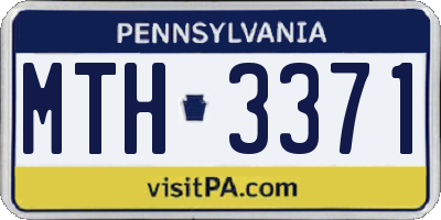 PA license plate MTH3371