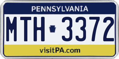 PA license plate MTH3372
